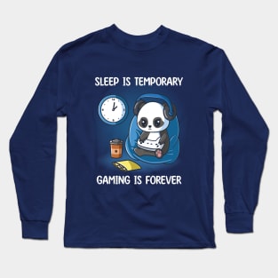 Cute Panda Gamer - Funny Video Games Lover Long Sleeve T-Shirt